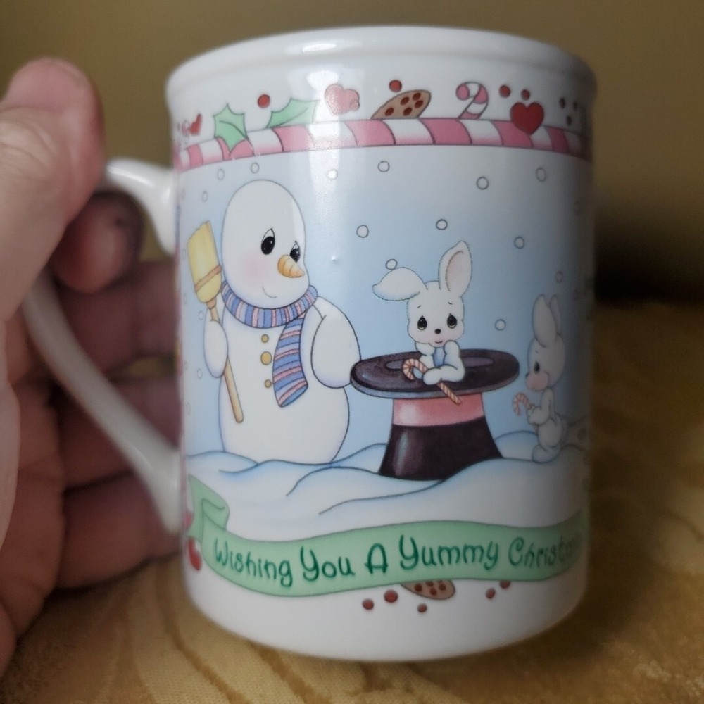 Vintage Precious Moments 1996 Wishing You A Yummy Christmas Ceramic Coffee Mug